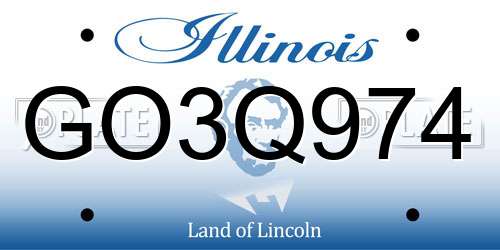 GO3Q974 Illinois License Plate