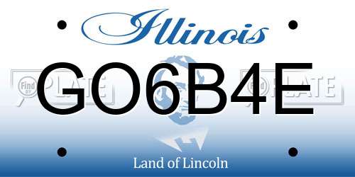 GO6B4E Illinois License Plate