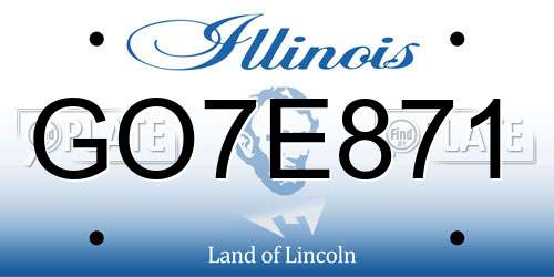 GO7E871 Illinois License Plate