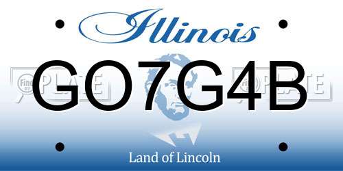 GO7G4B Illinois License Plate