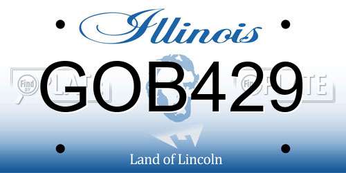 GOB429 Illinois License Plate