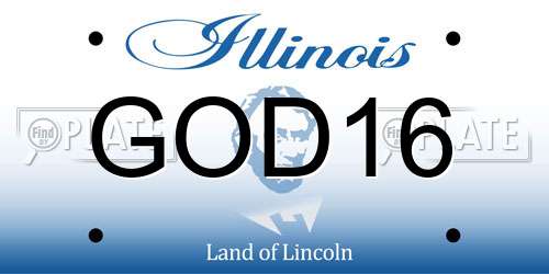 GOD16 Illinois License Plate