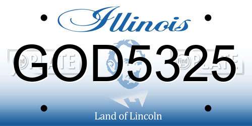 GOD5325 Illinois License Plate