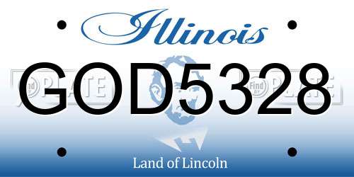 GOD5328 Illinois License Plate