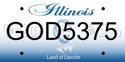 GOD5375 Illinois License Plate