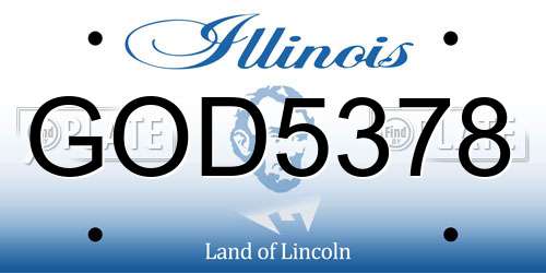 GOD5378 Illinois License Plate