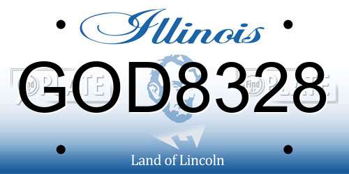 GOD8328 Illinois License Plate
