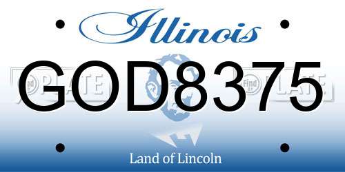 GOD8375 Illinois License Plate