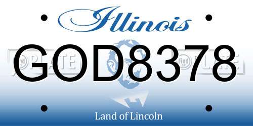 GOD8378 Illinois License Plate