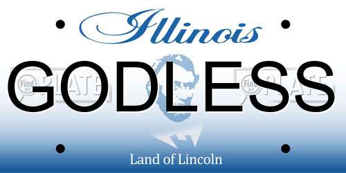 GODLESS Illinois License Plate