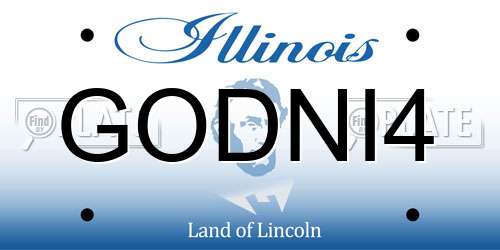 GODNI4 Illinois License Plate