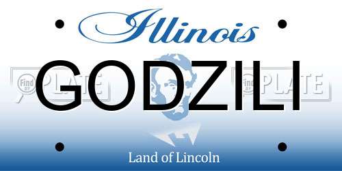 GODZILI Illinois License Plate