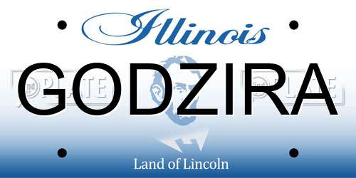 GODZIRA Illinois License Plate