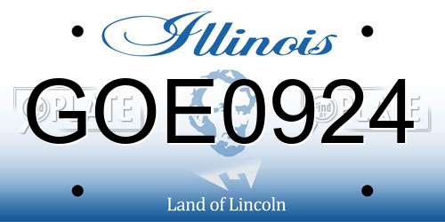 GOE0924 Illinois License Plate