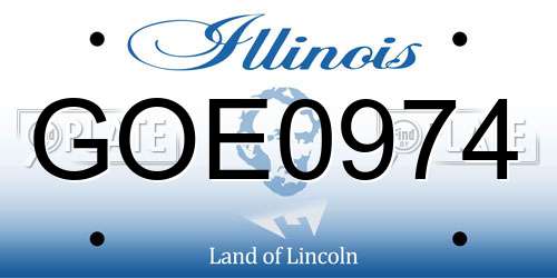 GOE0974 Illinois License Plate