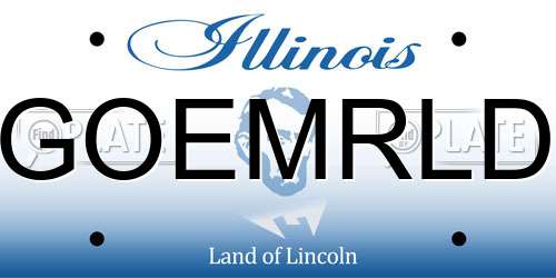 GOEMRLD Illinois License Plate