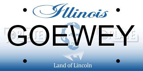 GOEWEY Illinois License Plate
