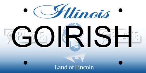 GOIRISH Illinois License Plate