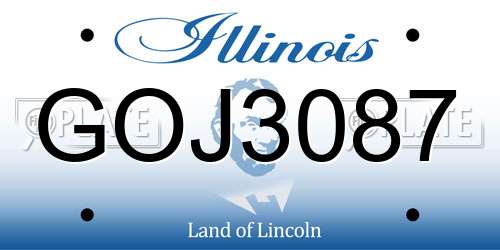 GOJ3087 Illinois License Plate