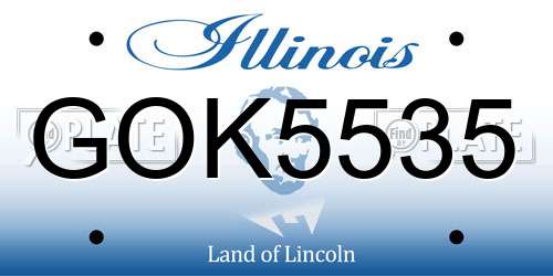 GOK5535 Illinois License Plate