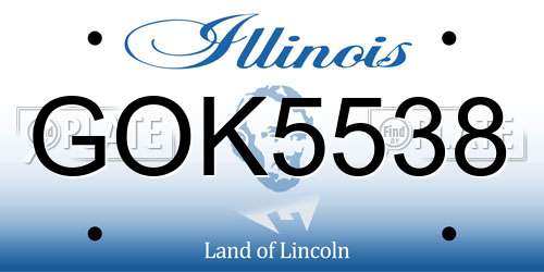 GOK5538 Illinois License Plate