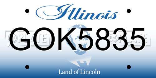 GOK5835 Illinois License Plate