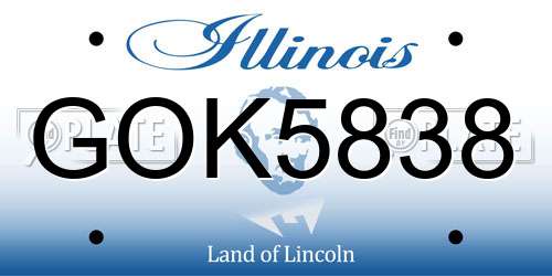 GOK5838 Illinois License Plate