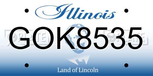 GOK8535 Illinois License Plate