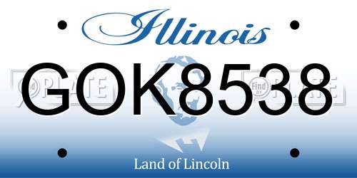 GOK8538 Illinois License Plate