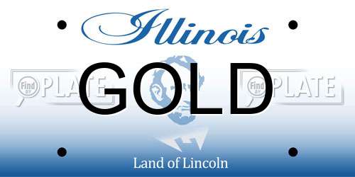 GOLD Illinois License Plate