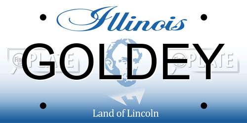 GOLDEY Illinois License Plate