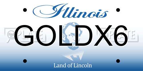 GOLDX6 Illinois License Plate
