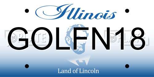 GOLFN18 Illinois License Plate