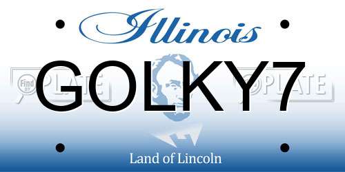 GOLKY7 Illinois License Plate
