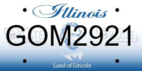 GOM2921 Illinois License Plate