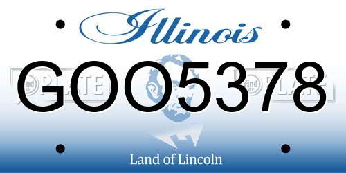 GOO5378 Illinois License Plate