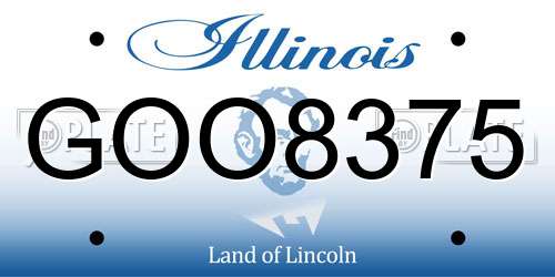 GOO8375 Illinois License Plate