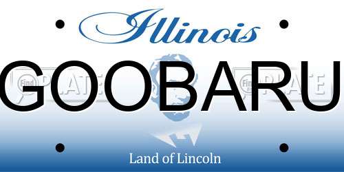 GOOBARU Illinois License Plate