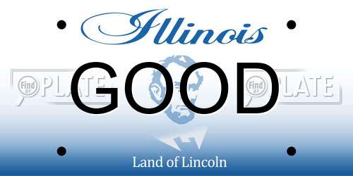 GOOD Illinois License Plate