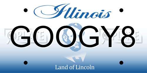 GOOGY8 Illinois License Plate