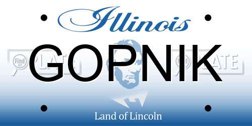 GOPNIK Illinois License Plate