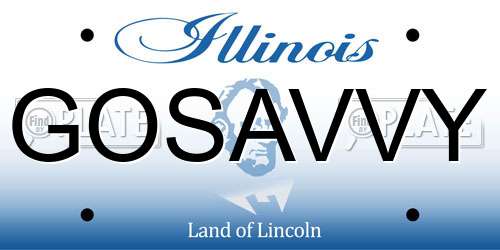 GOSAVVY Illinois License Plate