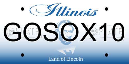 GOSOX10 Illinois License Plate
