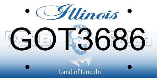 GOT3686 Illinois License Plate