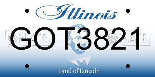 GOT3821 Illinois License Plate