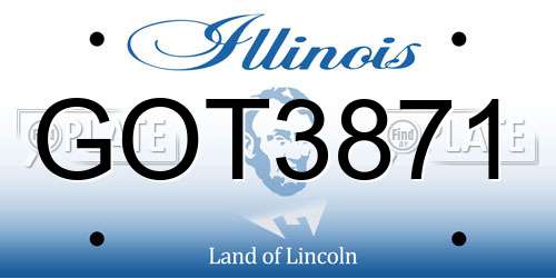 GOT3871 Illinois License Plate