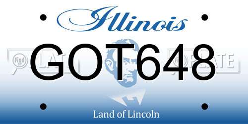 GOT648 Illinois License Plate