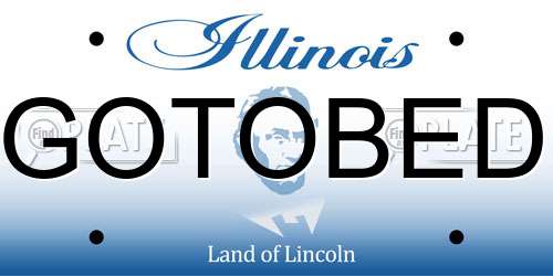 GOTOBED Illinois License Plate