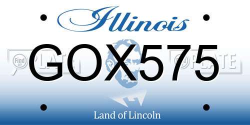 GOX575 Illinois License Plate