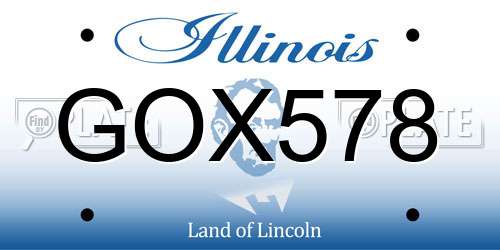 GOX578 Illinois License Plate
